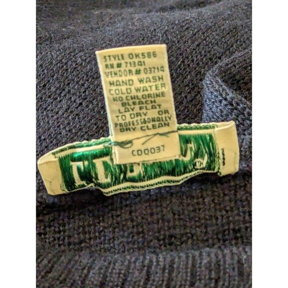 LL Bean Vintage Mens XLT Blue Grandpa Wool Sweater Made in Ireland Fisherman - Picture 4 of 4